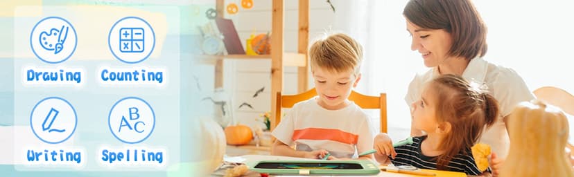 ORSEN 8.5 Inch LCD Doodle Board Tablet Toy - Green Dinosaur Drawing Pad for Kids 2-6 Years Old - Christmas and Birthday Gifts