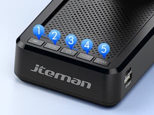 JTEMAN Cell Phone Stand with Bluetooth Speaker and Charging Function,Bluetooth Audio Power Bank Bracket,Birthday Gifts for Men Women,Kitchen Gadgets for Most Phones and Tablets-Black