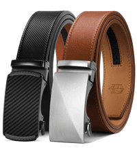 Zitahli Ratchet Belt for Men - 2 Packs Leather Mens belt For Gift Men Dress and Casual,Trim to Fit