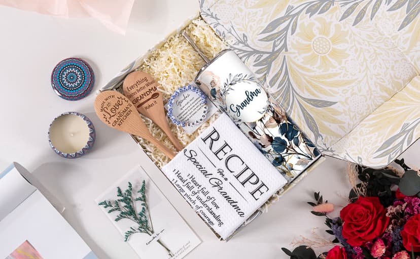 Mothers Day Gifts For Grandma, Grandmother Birthday Christmas Gifts Ideas from Grandkids, Granddaughter, Grandson - Best Grandma Gift Basket