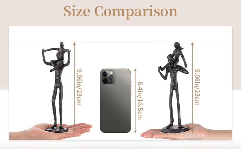 Sziqiqi Dad Gifts from Daughter: Dad Daughter Iron Figurine Father Daughter Decoration for Fathers Day Wedding Christmas Birthday Gifts Statue for Son Husband