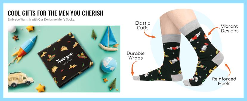 HAPPYPOP Novelty Family Gifts - Gifts for Son Uncle Brother Papa Grandson Nephew, Funny Socks for Him