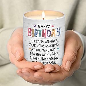 Unique Birthday Gifts for Women Friendship - Gifts for Best Friend Woman, Happy Birthday Candles for Bestie - BFF Gift for Women, Happy Birthday Gift for Friend Scented Candles