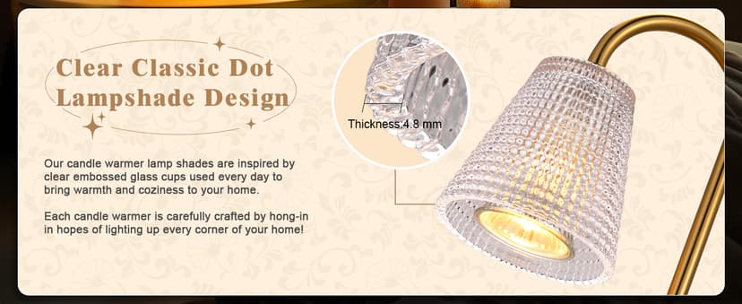 Hong-in Candle Warmer Lamp with Timer Dimmer,Birthday Gifts for Women Mom Sister,House Warming Gifts New Home Room Decor,Vintage Wax Warmer for Scented Wax Jar Candles