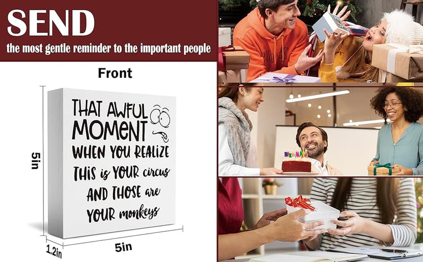 Funny Boss Gifts for Women Men, Gag Gifts Office Sign, Appreciation Gifts for Manager Coworker Employee Decor Funny Home Office Desk Decor Boss Day Gifts 5 X 5 Inch