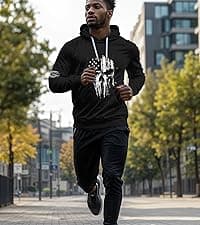 SANKILL Graphic Hoodies for Men Funny Novelty Pullover Sweatshirt Xmas Gifts Black red Anime Hoodie Cool Designs Rapper