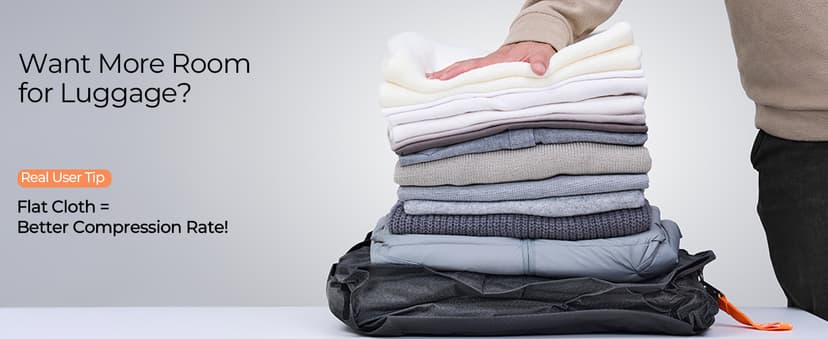 Classic Series Vacuum Bags for Travel Luggage with Wireless Pump, Compression Bags for Carry On Suitcases and Backpack, Vacuum Seal Packing cube for Cloth Packing (2PC + PUMP)