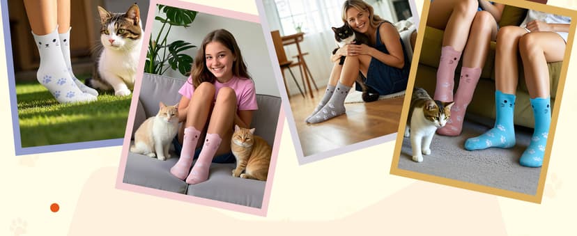 Jeasona Women's Cat Socks Cat Gifts Cute Animal Socks Dog Owl Gifts for Women