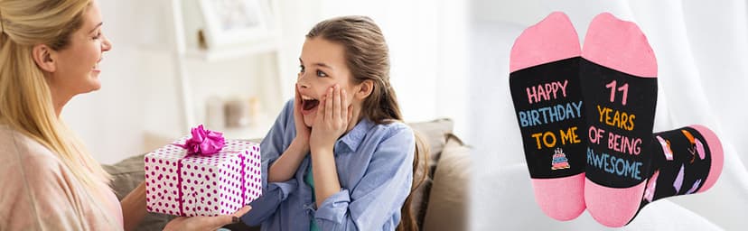 5-18 Years Old Birthday Gifts for Girls - Socks for Girls with Pop up Birthday Card, Presents for 5-18 Year Old Grils
