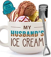 YEUYUQIU Christmas Dad Gifts from Daughter Son Wife - Ideal Christmas Fathers Day Birthday Gifts for Daddy Father Father in Law New Dads, Best Dad Ever Gift - Cool Dad's Ice Cream Bowl Shovel Set