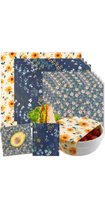 Reusable Beeswax Wrap - 9 Pack Beeswax Wraps for Food, Eco-Friendly Beeswax Food Wraps, Bread Sandwich Wrapper - Organic, Sustainable, Zero Waste, Reusable Plastic-Free Food Storage Wrap, 1XL, 3M, 5S