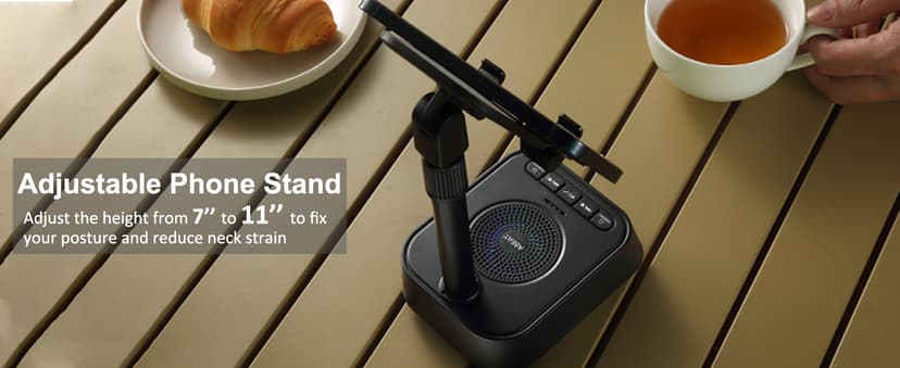 Gifts for Men Women, Adjustable Phone Stand Bluetooth Speaker, Birthday Gifts Him Husband, Phone Holder for Kitchen Desk Bedroom, Cool Tech Gadget for Dad Mom Boyfriend, Christmas Ideal