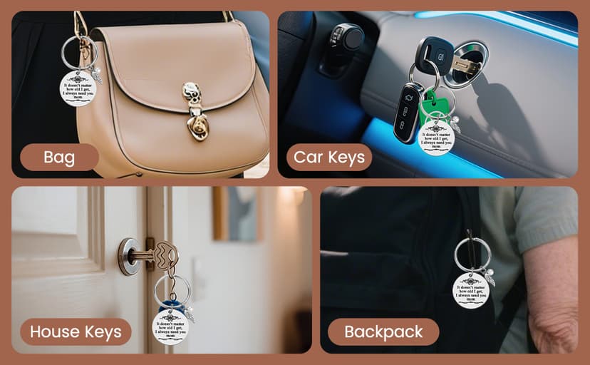 iJuqi Mother's Day Gifts from Daughter Son for Mom Birthday Valentine's Day Christmas Gifts Mom Keychain Mother Keyring