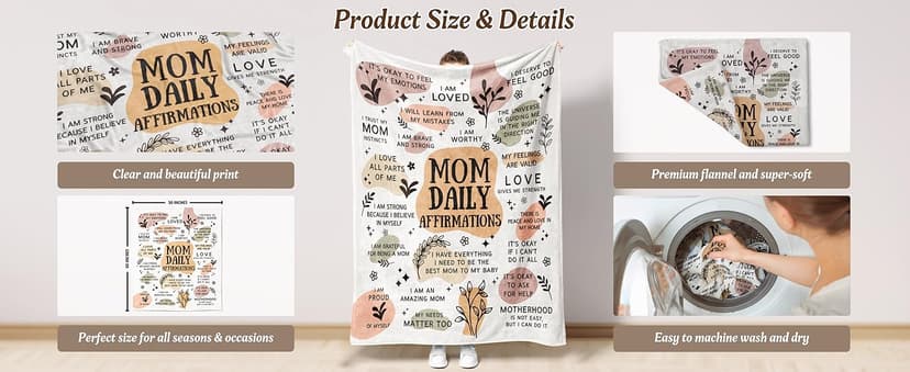 BaubleDazz New Mom Gifts Blankets, Pregnancy Postpartum Gender Reveal First Time Mommy Present, Mothers Day Birthday Gifts for Mom(50"X 60")