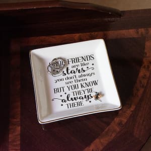 HOME SMILE Ceramic Ring Dish Jewelry Tray for Mom Sister Friends