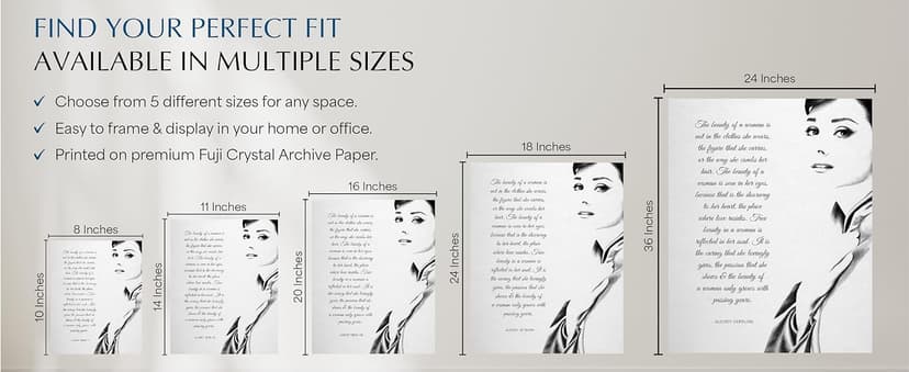 The Beauty of a Woman Wall Art Print – Famous Inspirational Quote Poster – Elegant Feminine Home Décor for Bedroom, Office, or Living Room – Meaningful Gift for Women, Mom, or Friend.11x14 Unframed