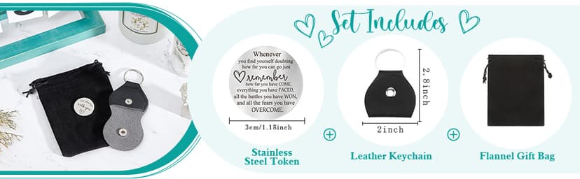 Sureio Pocket Hug Token Gift Long Distance Relationship Keepsake Inspirational Gift with Keychain