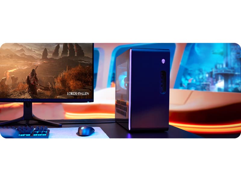 Alienware Aurora Gaming Desktop ACT1250 - Intel Core Ultra 9 285 Processor, Liquid Cooled, NVIDIA GeForce RTX 5080, 32GB DDR5 RAM, 1TB SSD, 1000W Platinum Rated PSU, Win 11 Home - Clear Panel