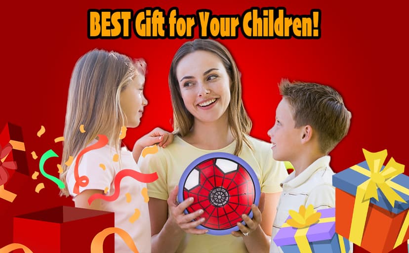 Soccer Toys for Boys 4-6 Hover Soccer Ball Indoor Gifts for Boys Kids Toys Birthday Gifts for 4 5 6 7 8 9 10 Year Old Boy Air Floating Soccer Toy with LED Lights Foam Bumper
