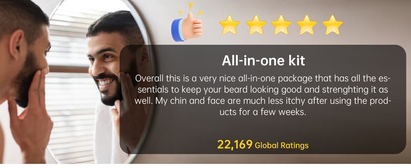 Isner Mile Beard Grooming Kit for Men Care: Trimming Sets with Beard Wash - Oil - Balm - Brush - Comb & Straight Razor, Birthday Christmas Gifts Mens Stocking Stuffers for Him Boyfriend Dad Husband