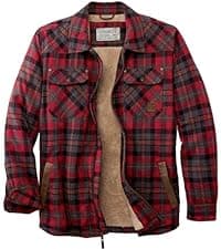 Legendary Whitetails Men's Plaid Flannel Shirt Jacket Quilted with Hood Polyfill Insulated