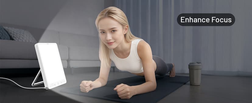 SUXIO Light Therapy Lamp - 10000 Lux Therapy Lights, 3 Timing & Mode Happy Lamp, Touch Control Daylight Lamp with Memory Function, Portable Light Therapy Box for Home/Office Use As Lift Mood