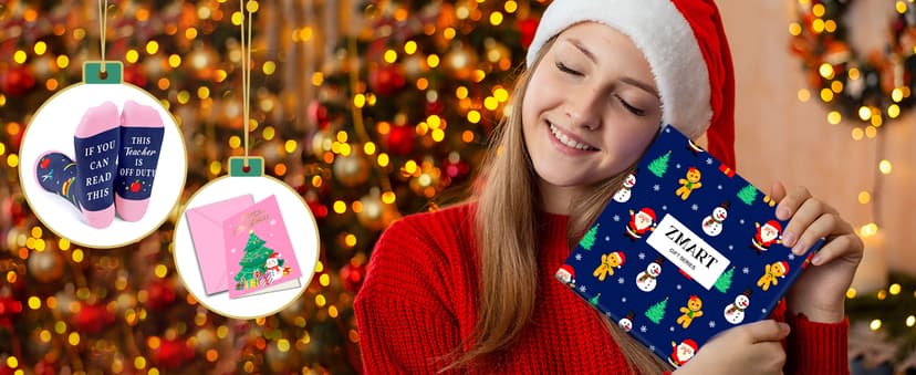 Book Lover Gifts - Funny Reading Teacher Socks for Readers Women Men With Greeting Card