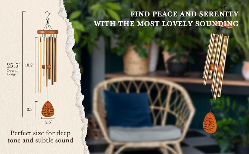 SteadStyle Friend Gifts for Women, Friendship Wind Chime Gifts for Birthday Christmas Friendsgiving, Present for Friends Female Garden Decoration