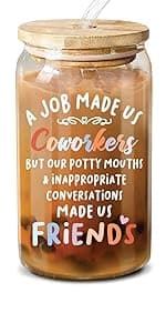 NewEleven Gift For Friends, Bestie - Birthday Gifts for Women Friendship - Unique Friendship Gifts For Women, Friend, Bestie, Bff, Soul Sister, Work Bestie - 16 Oz Coffee Glass