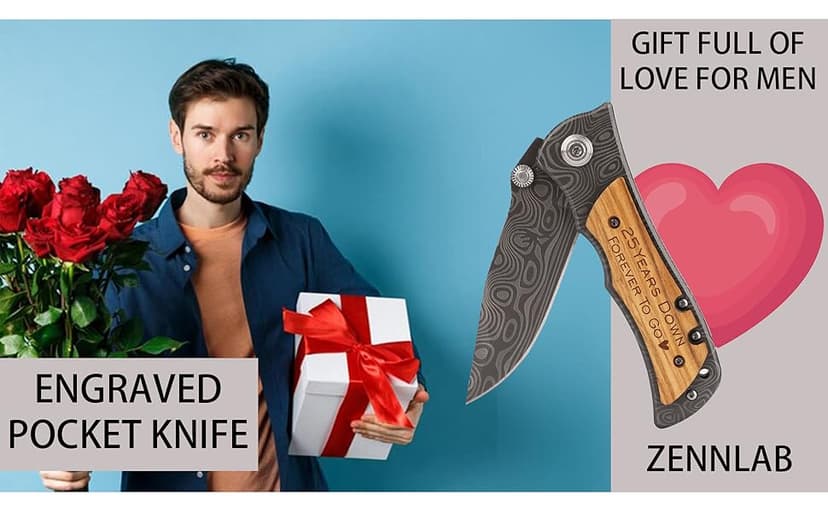 ZENNLAB Best Man Groomsman Gifts from Groom, Wedding Gift for Groomsman, Groomsman Proposal Gifts, Best Man Proposal Gifts, Groomsman Pocket Knife Gift for Men, brown