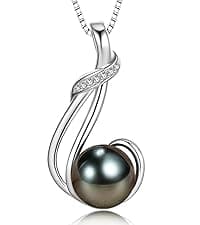 Gifts for Women Wife-Tahitian-Black-Pearl-Necklace-Gift for Wife Wedding Birthday Anniversary Jewelry-Mom Girlfriend Her Mothers Day Gifts for Mom Women Valentines Christmas Day