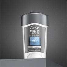 DOVE MEN + CARE Clinical Protection Antiperspirant Clean Comfort Stick for Men 96-Hour Sweat and Odor Protection Clinical Strength Antiperspirant with 1/4 Moisturizing Cream 1.7 oz