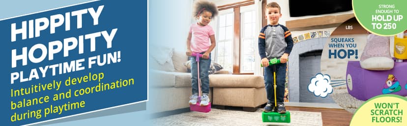 Flybar My First Foam Pogo Jumper for Kids Fun and Safe Pogo Stick for Toddlers, Durable Foam and Bungee Jumper for Ages 3 and up, Supports up to 250lbs