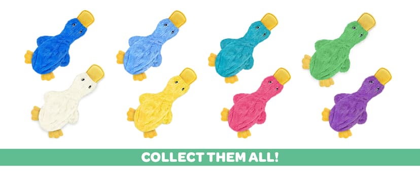 Best Pet Supplies Crinkle Dog Toy for Small, Medium, and Large Breeds, Cute No Stuffing Duck with Soft Squeaker, Fun for Indoor Puppies and Senior Pups, Plush No Mess Chew and Play - Yellow