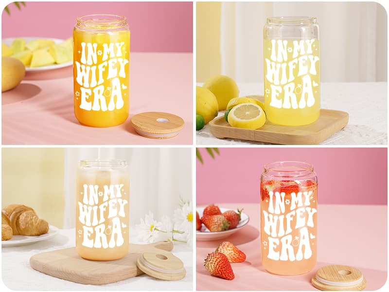 Fairy's Gift Wifey Era Cup, Wedding, Bride Gifts for Her, Bridal Shower, Engagement Gifts for Women, Couples, 16 oz Coffee Glass Cups w/Lids Straws, Bachelorette Presents for Bride to be, Future Mrs