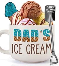 YEUYUQIU Christmas Dad Gifts from Daughter Son Wife - Ideal Christmas Fathers Day Birthday Gifts for Daddy Father Father in Law New Dads, Best Dad Ever Gift - Cool Dad's Ice Cream Bowl Shovel Set