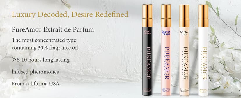 Pheromones Perfumes for Women, 4-pack Giftbox Perfume Set, Amber Vanilla, Saffron Amber, Woody Citrus, Spicy Sandalwood, 1.64fl. Enhanced Scents Pheromone Cologne for Men&Women,Travel Size Perfumes