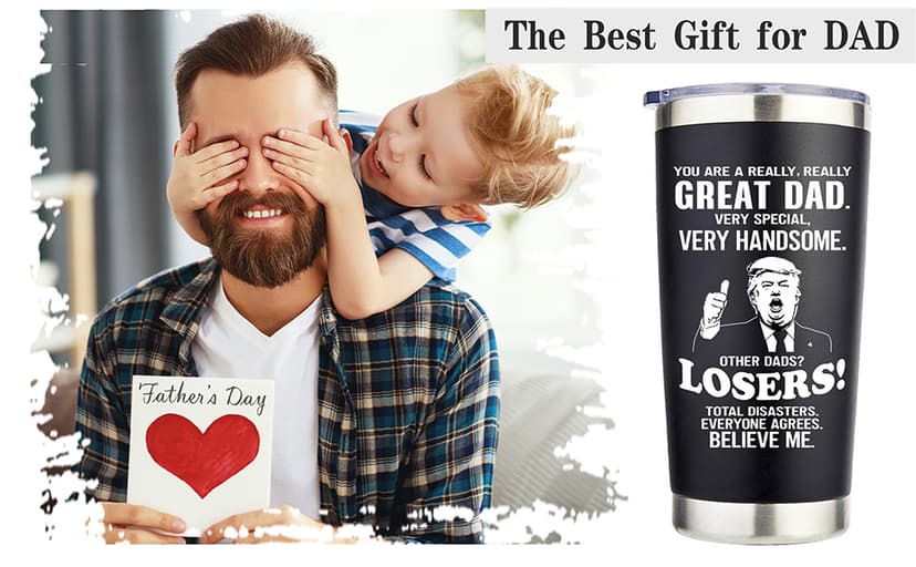 Gifts for Dad from Daughter, Son, Kids on Fathers Day, Christmas, Birthday - Funny Dad Birthday gift Ideas -Fathers - Best Dads Ever Gifts, Pefect for 20oz Stainless Steel Tumbler