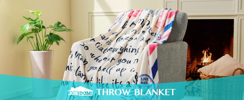 Joiedomi Birthday Gifts for Mom Soft Flannel Mom Blanket for Women Wife Grandma Mothers Day Anniversary Present from Daughter Son 50" x 60" Ivory White