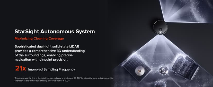 roborock Qrevo Slim Robot Vacuum and Mop Combo, 8.2cm Ultra-Slim, 3D Sensing Tech, Advanced Obstacle Recognition, 11,000Pa Suction, FlexiArm Side Brush & Mop, Auto Mop Washing & Drying, Self-Emptying