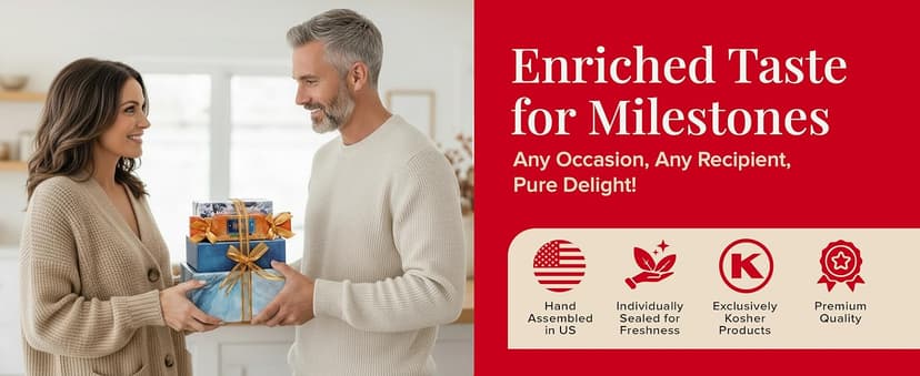 Broadway Basketeers Food Gift Baskets for Holiday Delivery, Men, Women, College Students - Gift With Chocolate Cookies, Popcorn & Candies - Birthday, Thank You, Sympathy or Get Well Christmas Gifts Box