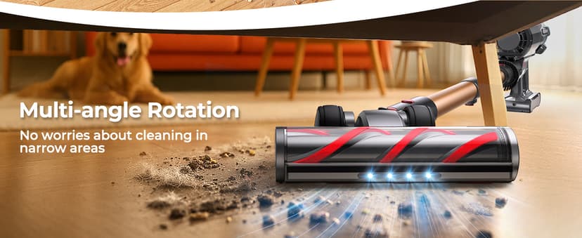 Cordless Vacuum Cleaner 600W/50Kpa, Stick Vacuum Cleaners 65 Mins Max Runtime with Charging Dock, Self-Standing Handheld Vacuum with Touch Display, 6-in-1 Vacuum Cleaner for Carpet/Hard Floor/Pet Hair