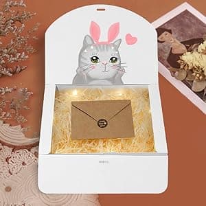 10 PCS Gift Boxes with Lids, 10.6x7.8x3.1 Inch Kraft Paper Gift Box, White with Ribbon, Bridesmaid Proposal Box for Wedding, Packaging, Present, Birthday, Cupcake