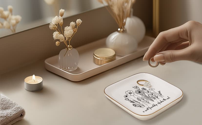 Christmas Gifts - A Sweet Friendship Refreshes The Soul - JewelryTray, Friendship Gifts for Women, Bible Verse Jewelry Dish, Christian Gifts Jewelry Dish, Best Friend Birthday Gifts for Women