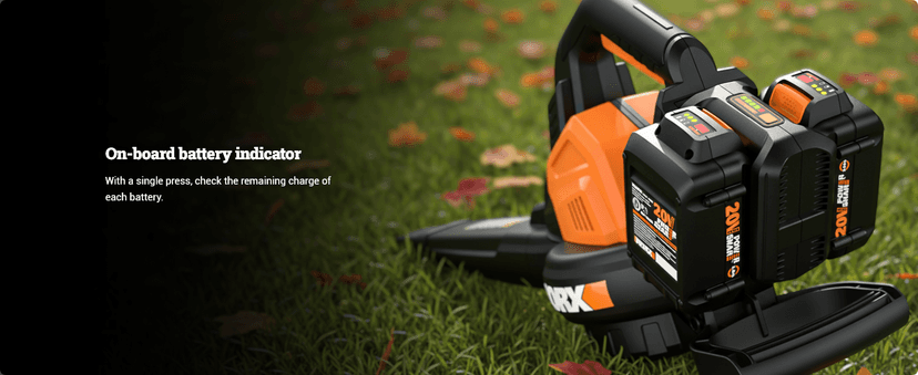 WORX WG583 40V Cordless Leaf Blower, 3 in 1 Blowers for Lawn Care with Vacuum & Mulcher, Electric Blower with Brushless Motor & 2 Speed Control, 2 Batteries & Charger Included
