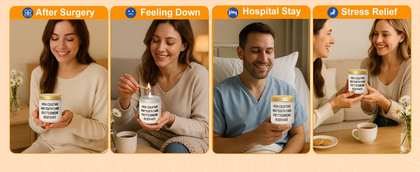 Get Well Soon Gifts for Women Men, Funny Present for Her Him After Surgery, Feel Better Candle Gift for Mom Sick Friends, Recovery, Sympathy, Cancer Comfort, Grieving, Divorce, Thinking of You Gift