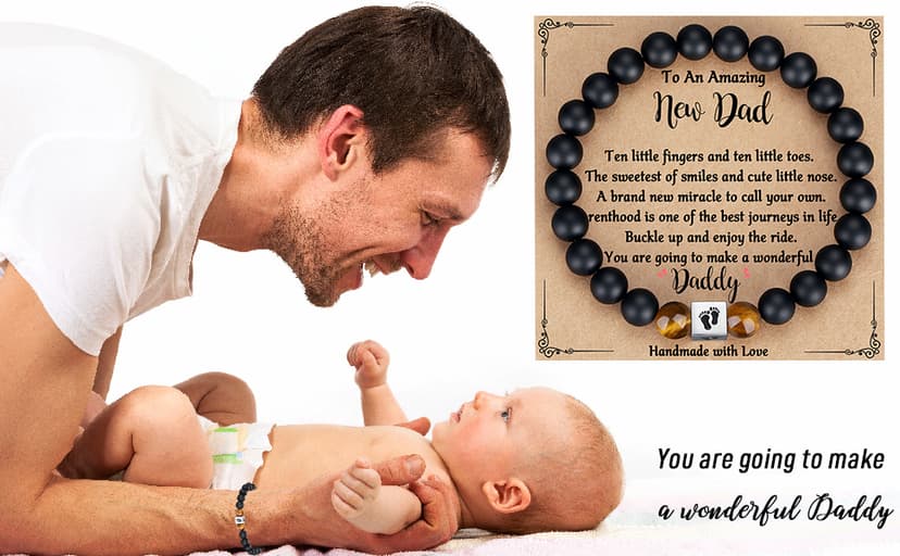 TONY & SANDY Christmas Stocking Stuffers for New Dad, First Time Dad Gifts, Daddy to be Bracelet, New Daddy Gifts for Men on Father's Birthday Valentines