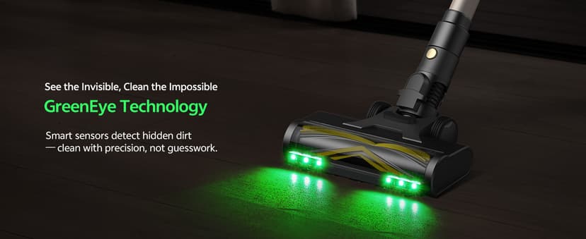 Ultenic Cordless Vacuum Cleaner, 550W 50KPA 65min Runtime, Stick Vacuum with Green Light, Self-Standing & 180° Lay-Flat, Anti-Tangled Brush, Vacuum Cleaners for Home/Hard Floor/Carpet/Pet Hair, U15