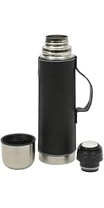 Mr. Coffee Silverleaf 23 oz Stainless Steel Thermal Bottle – Double Wall Vacuum Insulated Travel Mug with Leak-Proof Lid, Taupe – Hot & Cold Beverage Flask for Work, Commute, or Camping