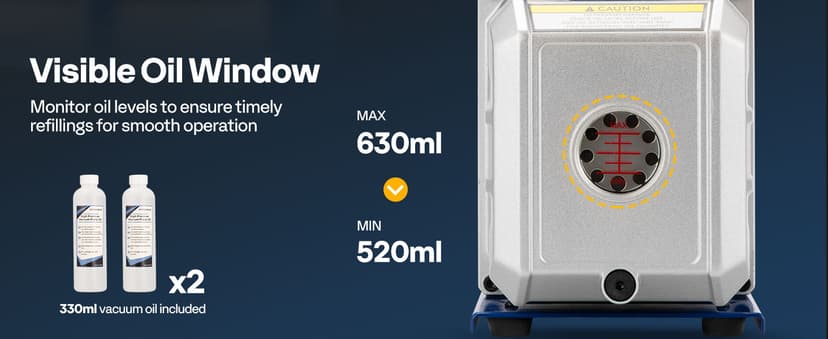 VIVOHOME 1.5 HP 14.4 CFM 2 Stage HVAC Vacuum Pump for R134a R12 R22 R502 R410a Systems, Auto AC Vacuum Pump for Automotive Air Conditioner Refrigeration Maintenance with 2 Oil Bottles